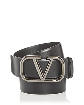Valentino Garavani Men's Reversible Leather Logo Belt - Marine Fondant - Size 42