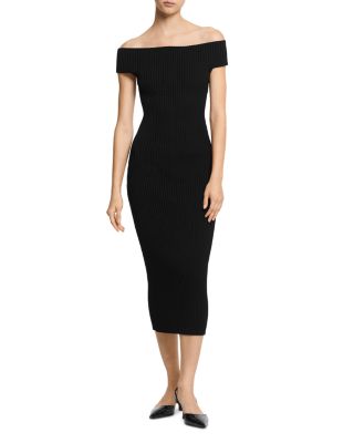 Michael Kors Collection Ribbed Off The Shoulder Dress Bloomingdale s