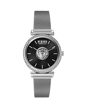Versus Brick Lane Mesh Strap Watch, 34mm In Black/silver