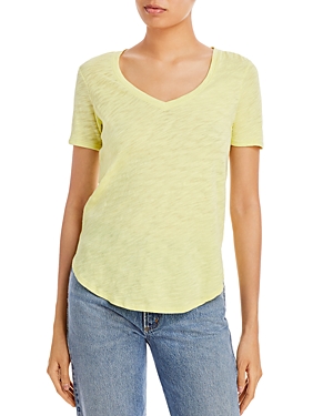 Atm Anthony Thomas Melillo Short Sleeve V-neck Tee In Banana