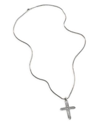 Men's Sterling Silver Classic Chain Cross Pendant Necklace, 22"
