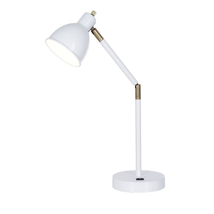 Desk lamp with clearance power outlet