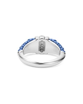 Sterling Silver Diamond & Ceramic Bead Ring
