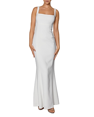 Laundry By Shelli Segal Square Neck Mermaid Gown In Ivory
