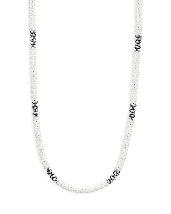 LAGOS - Sterling Silver White Ceramic Bead Collar Necklaces