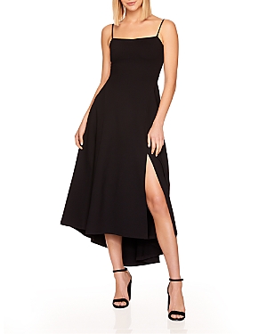 Susana Monaco Front Slit High/low Dress In Black