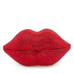 Shop Jay Strongwater Amy Pave Crystal Lips Box In Ruby
