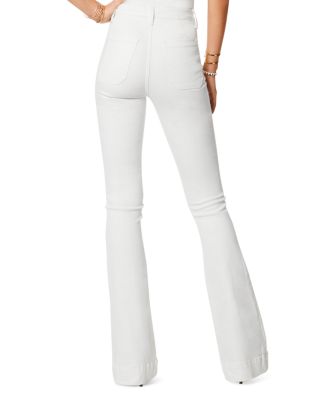 white flare high waisted pants