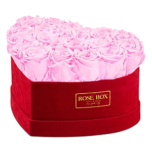 Rose Box Nyc Medium Red Heart Box In Light Pink