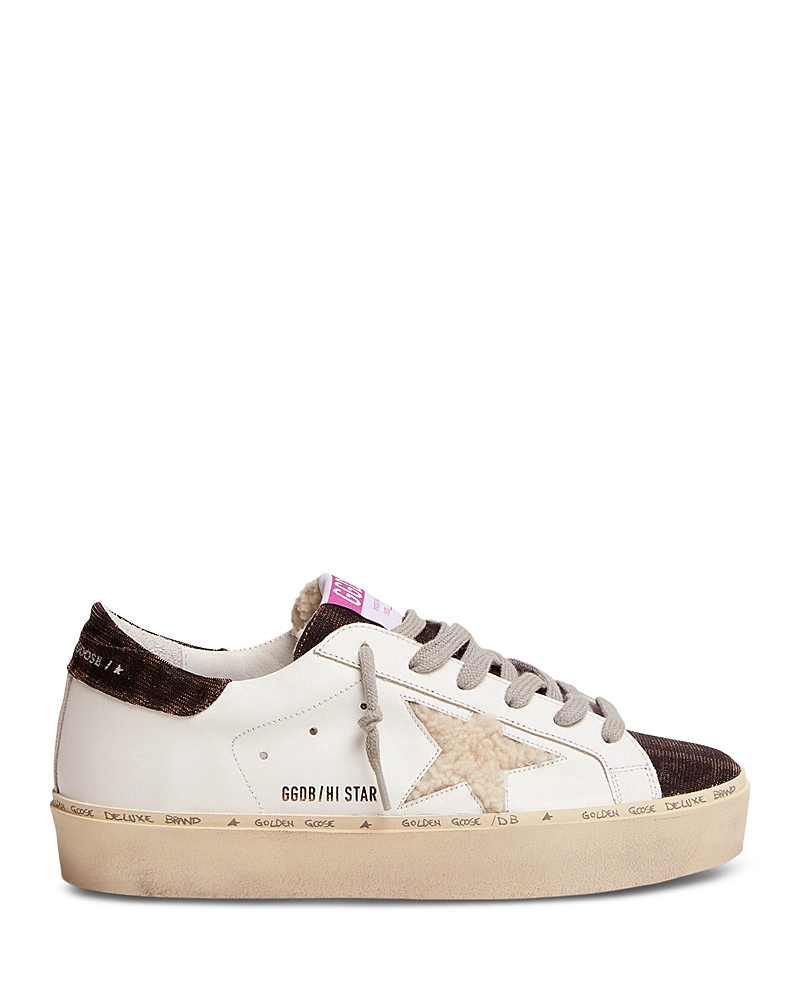 Golden Goose Women's Hi Star Platform Low Top Sneakers In Black Gold