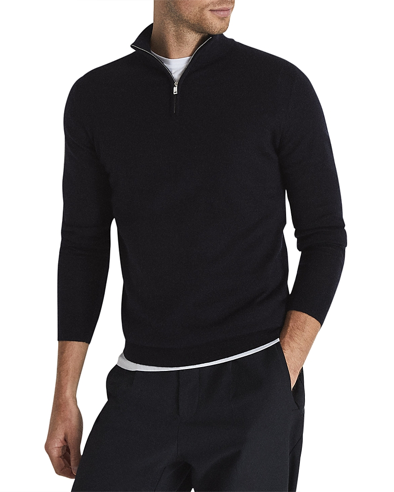 Reiss Blackhall Merino Funnel Neck Half Zip Pullover