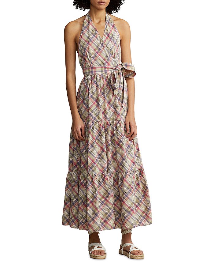 Ralph Lauren Madras Halter Maxi Dress | Bloomingdale's