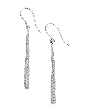 IPPOLITA STERLING SILVER STARDUST DIAMOND PAVE SQUIGGLE STICK DROP EARRINGS