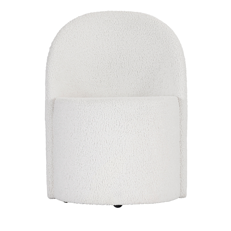 Solaria Oak Wood White Upholstered Arm Dining Chair