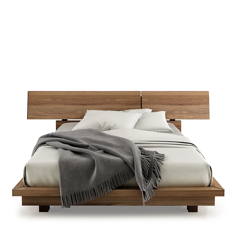 Huppe Swan Queen Bed In Light Natural Walnut