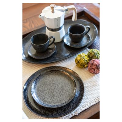 Serene Oval Serving Platter, Black