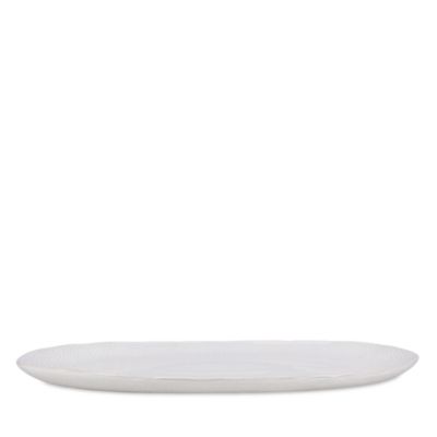 Serene Oval Serving Platter, Creme