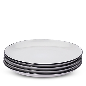 Leeway Home Small Plate, Set Of 4 In Midnight Navy Stripe