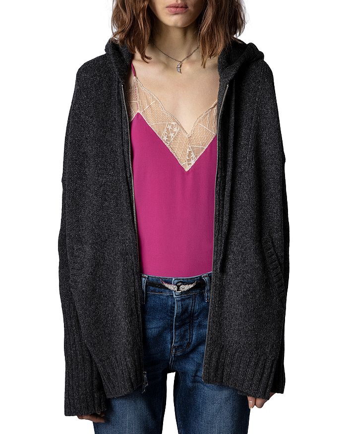 Zadig & Voltaire Salma Amour Graphic Knit Hoodie | Bloomingdale's