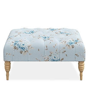 Cloth & Company Willa Cocktail Ottoman In Berry Bloom Blue