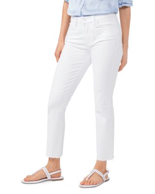 Cindy High Rise Cropped Straight Jeans in Crisp White