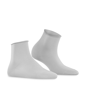 Shop Falke Roll-top Touch Short Socks In Silver