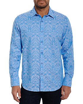 Element Eden Long Sleeve Shirt blue-white allover print casual look Fashion Formal Shirts Long Sleeve Shirts 