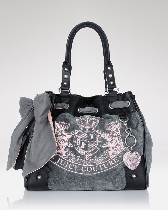 Pre-owned Juicy Couture Velvet Backpack In Grey