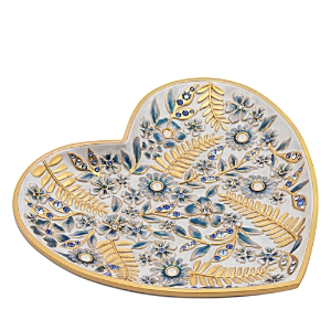 JAY STRONGWATER ARIA FLORAL HEART TRINKET TRAY