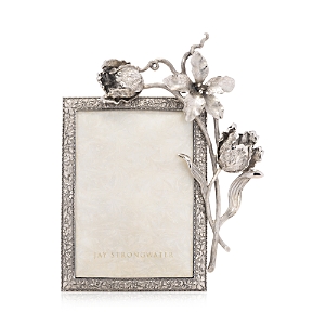 Jay Strongwater Irene Tulip Picture Frame, 5 X 7 In Silver