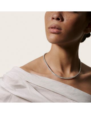 Sterling Silver Dot Small Chain Necklace, 18"