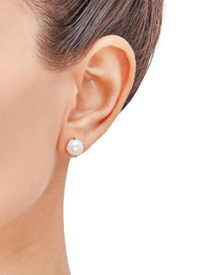 Cultured Freshwater Button Pearl Stud Earrings in 14K Yellow Gold 