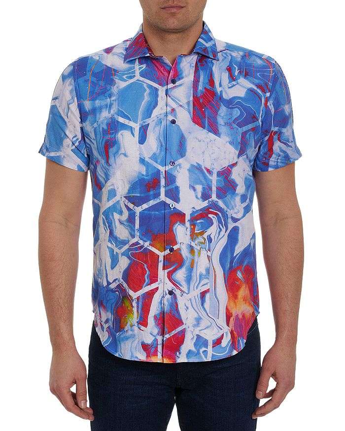 Blue 2XL ROBERT GRAHAM Lounge Tee Short Sleeve Printed Shirt Sz XL 