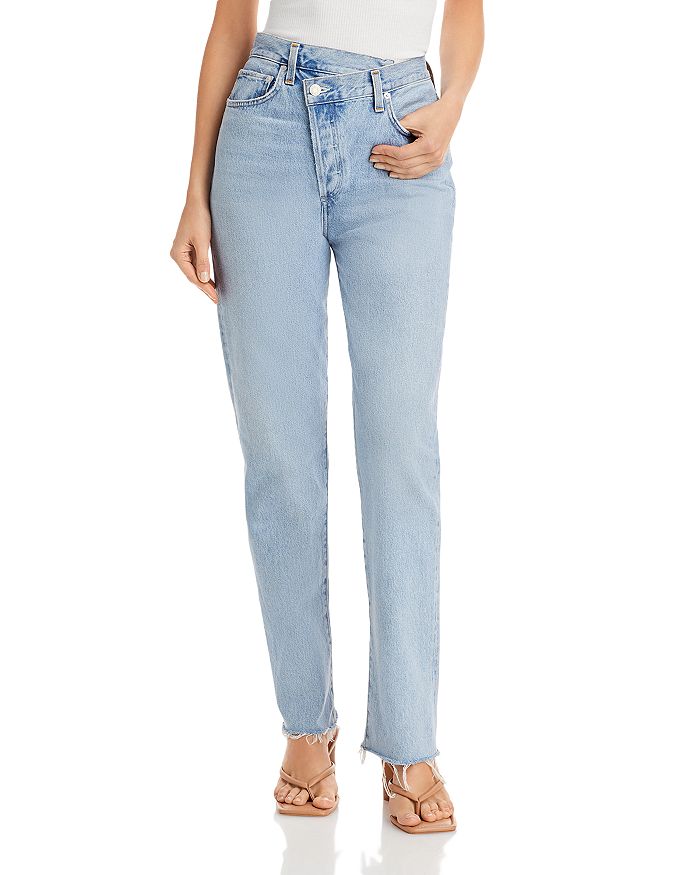 AGOLDE Criss Cross High Rise Straight Leg Jeans in Dimension