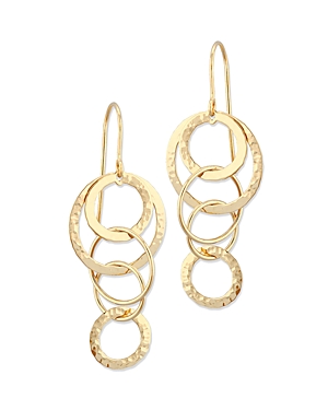Basics Cascading Hammered Ring Drop Earrings In 14k Yellow Gold - 100% Exclusive