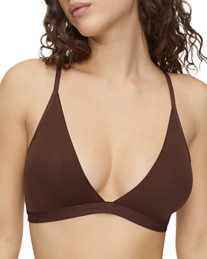 Calvin Klein Women's Form To Body Lightly Lined Triangle Bralette Qf6758 In Umber