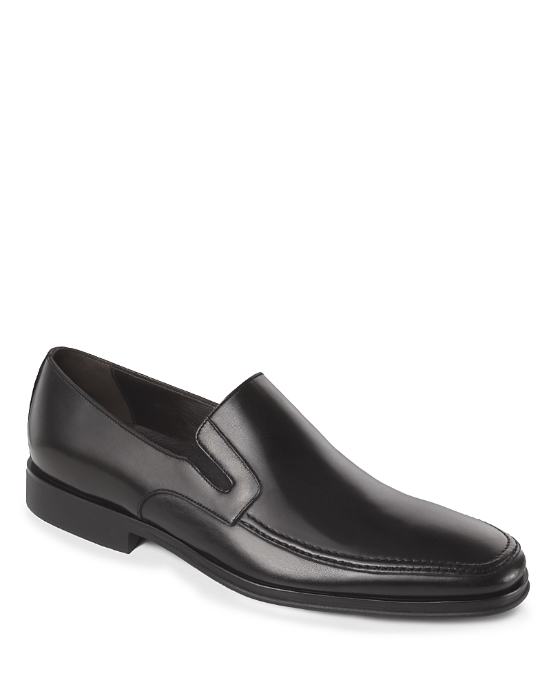 Bruno Magli Raging Apron Toe Slip-on In Black Leather