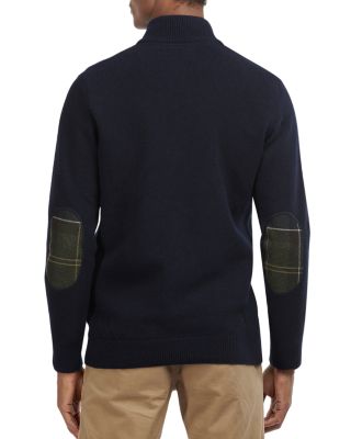 Holden Wool Tartan Trim Regular Fit Quarter Zip Mock Neck Sweater