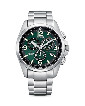 Citizen Eco-Drive Promaster Land Chronograph Stainless Steel Watch, 45mm