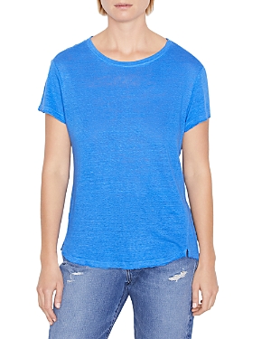 Shop Frame Easy True Raw-edge Tee In Jet Stream