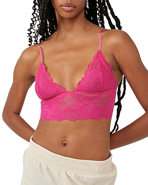 Free People Intimately Fp Everyday Lace Longline Bralette In Pink Peaco