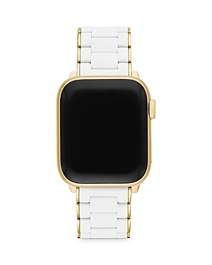 Shop Michele Apple Watch® Silicone Wrapped Interchangeable Bracelet, 38-49mm In White/gold