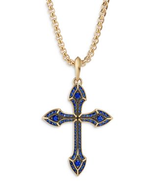 18K Yellow Gold Amulets Blue Sapphire 