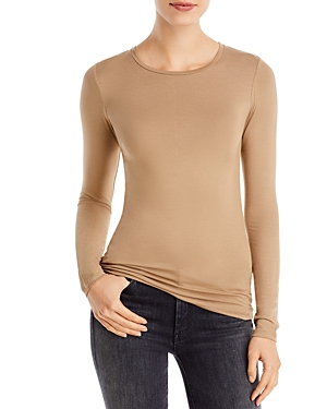 Shop Majestic Crewneck Long Sleeve Tee In 678 Ficell
