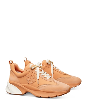 Shop Tory Burch Women's Good Luck Trainer Sneakers In Peach Parfait