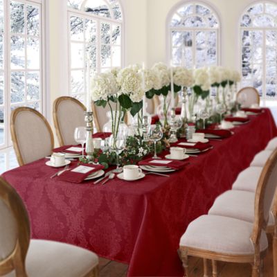 Barcelona Jacquard Damask Oblong Tablecloth, 144&amp;quot; x 60&amp;quot;