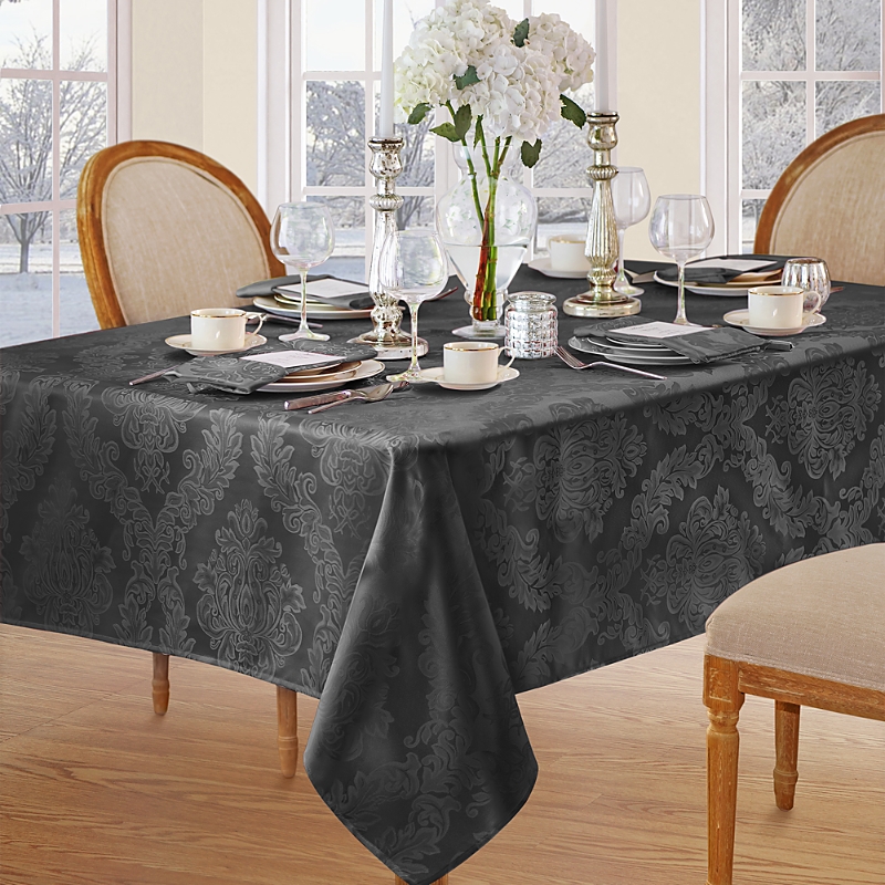 Villeroy & Boch Elrene Barcelona Jacquard Damask Square Tablecloth, 52 X 52 In Gray