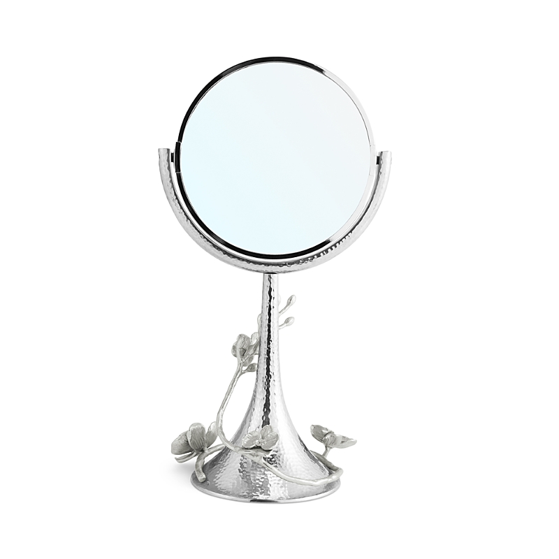 Michael Aram White Orchid Vanity Mirror In Stainless Steel