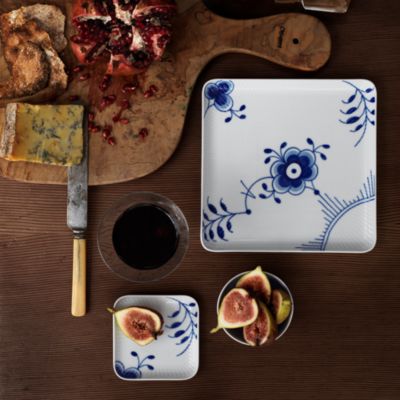 Blue Fluted Mega Square Plate 