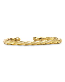 David Yurman - Men's 18K Yellow Gold Cable Edge Cuff Bracelet